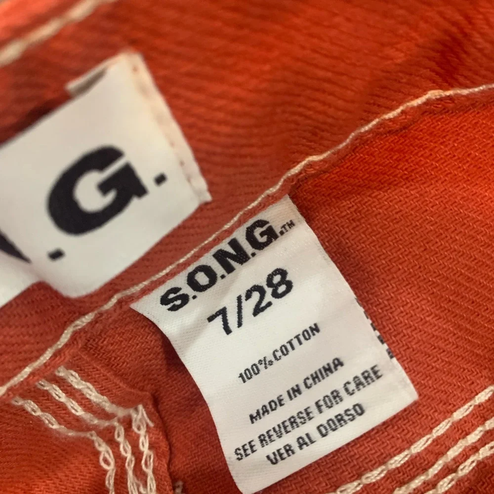NWT S.O.N.G. Carpenter 90s Boyfriend Jeans Burnt Orange Women’s Size 28/7 - Picture 5 of 9